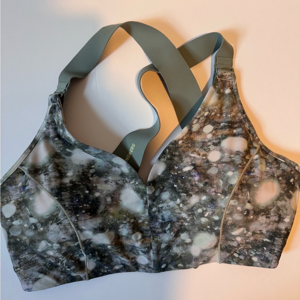 lululemon athletica Women's Green printed training Lab Sports Bra 12 athletic